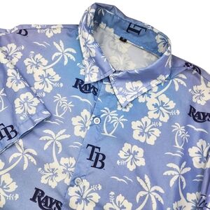 Tampa Bay‎ Rays Mens Blue Hawaiian Shirt Size Medium